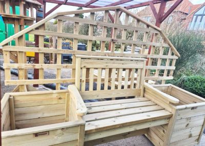 2 Seater bench with custom planters