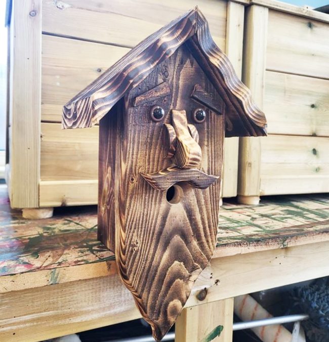 Forest man bird box