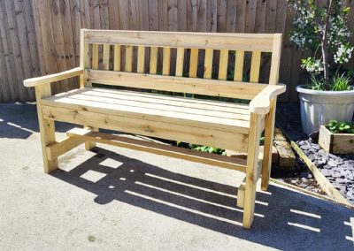 Straightback 3 seater bench