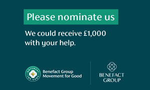 Nominate our charity to receive £1,000 from Movement for Good